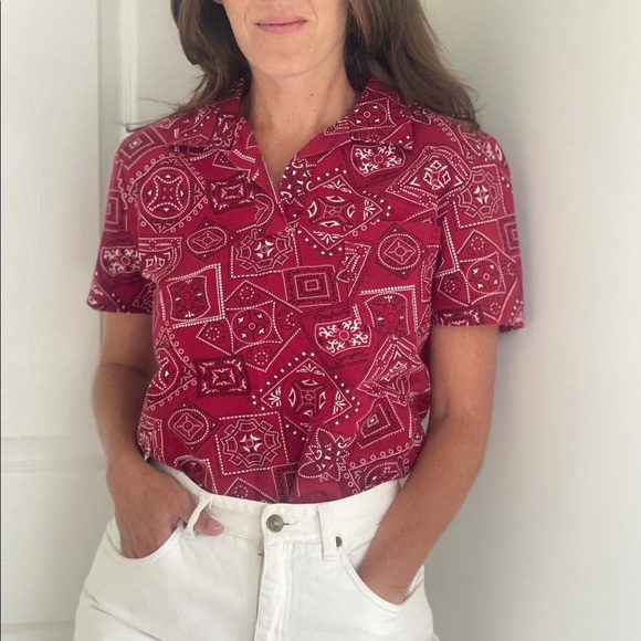 Vintage Handmade Bandana Print Shirt - Picture 4 of 4